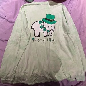 IVORY ELLA LONG SLEEVE ST PATRICKS DAY GREEN TIE DYE T SHIRT SIZE XL